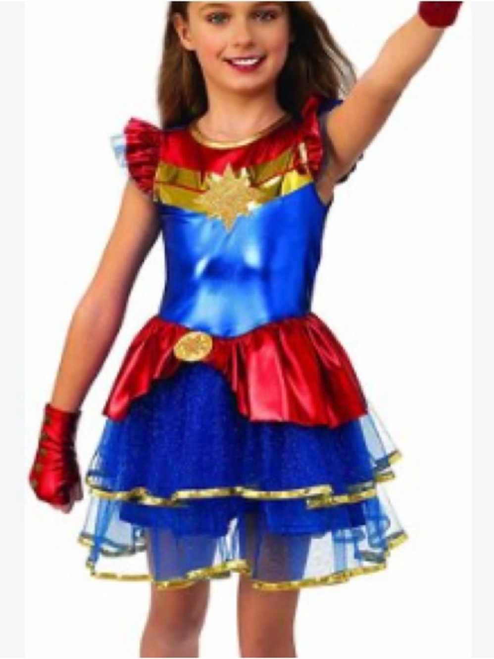 MARVEL Girls Captain Marvel Costume Dress | S